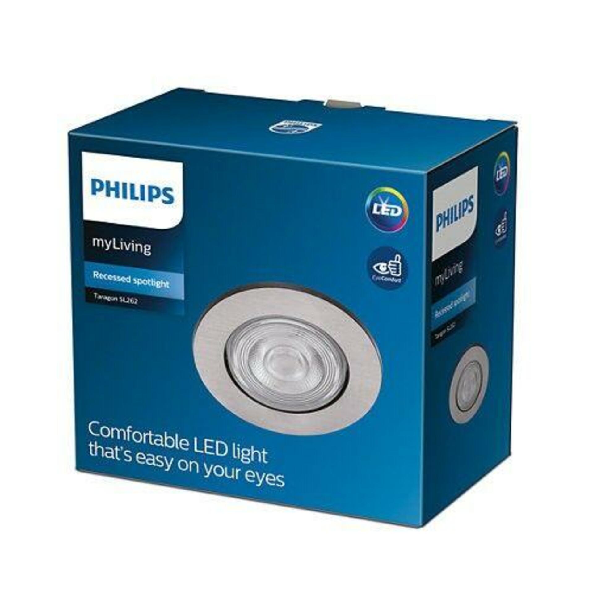 LED Zapuštěné bodové svítidlo Philips TARAGON SL262 8718699755782 4,5W 380lm 2700K IP20 8,5cm niklové