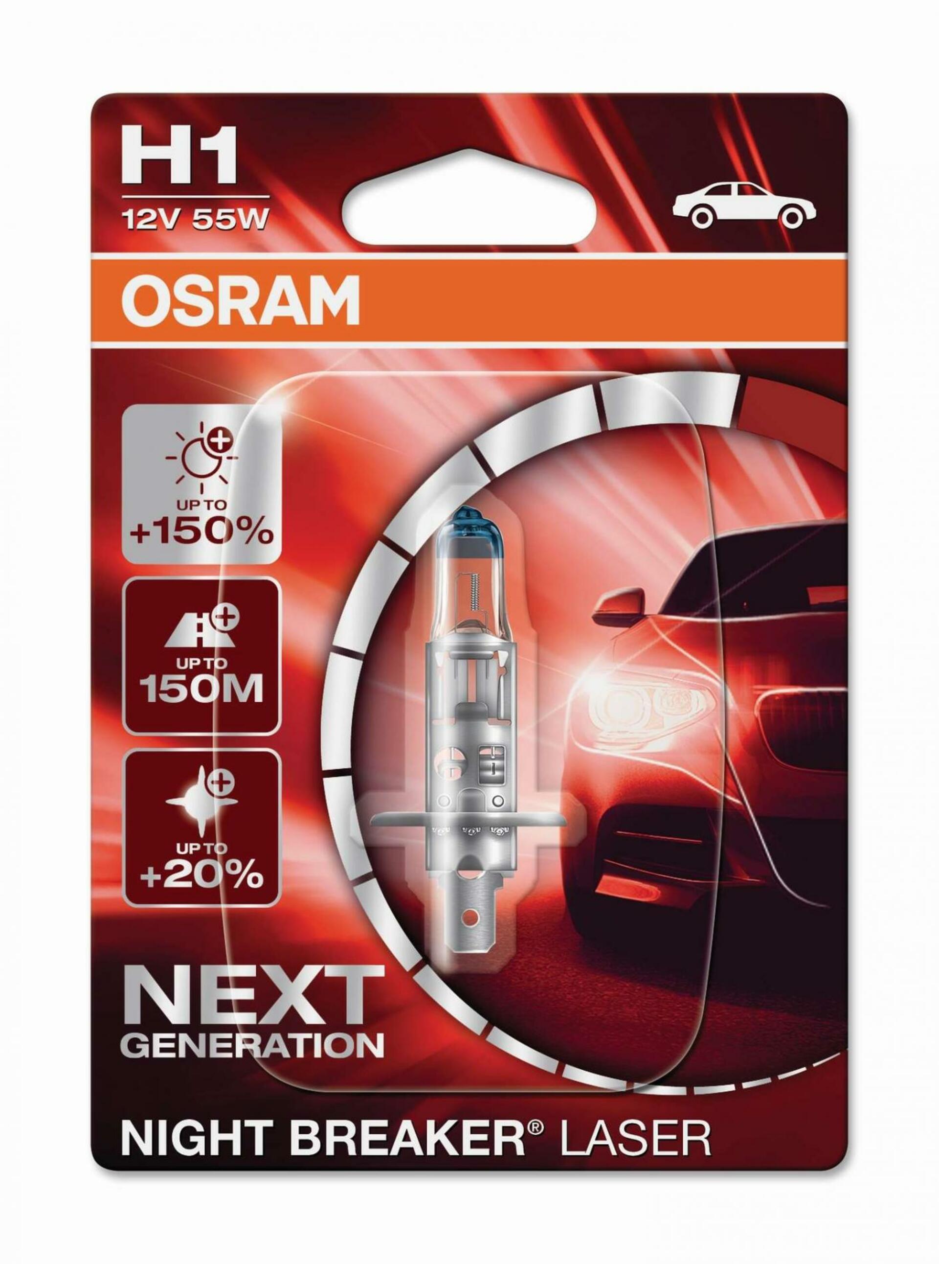 OSRAM H1 12V 55W P14,5s NIGHT BREAKER LASER +150% více světla 1ks 64150NL-01B