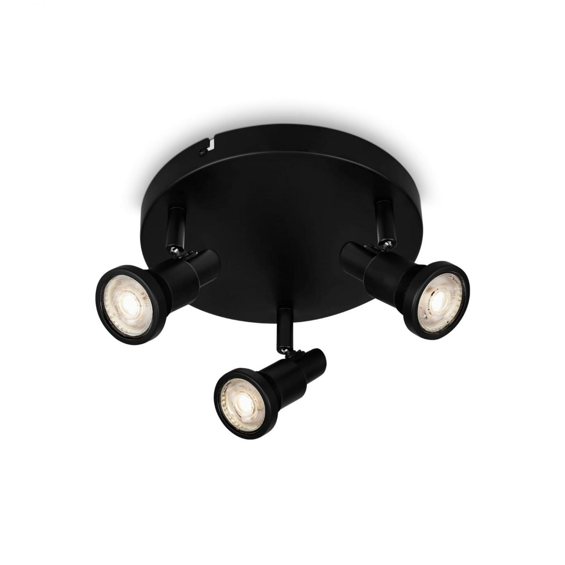 BRILONER LED bodové svítidlo pr. 21 cm 3xGU10 4,8W 400lm černá IP44 BRI 2992-035R