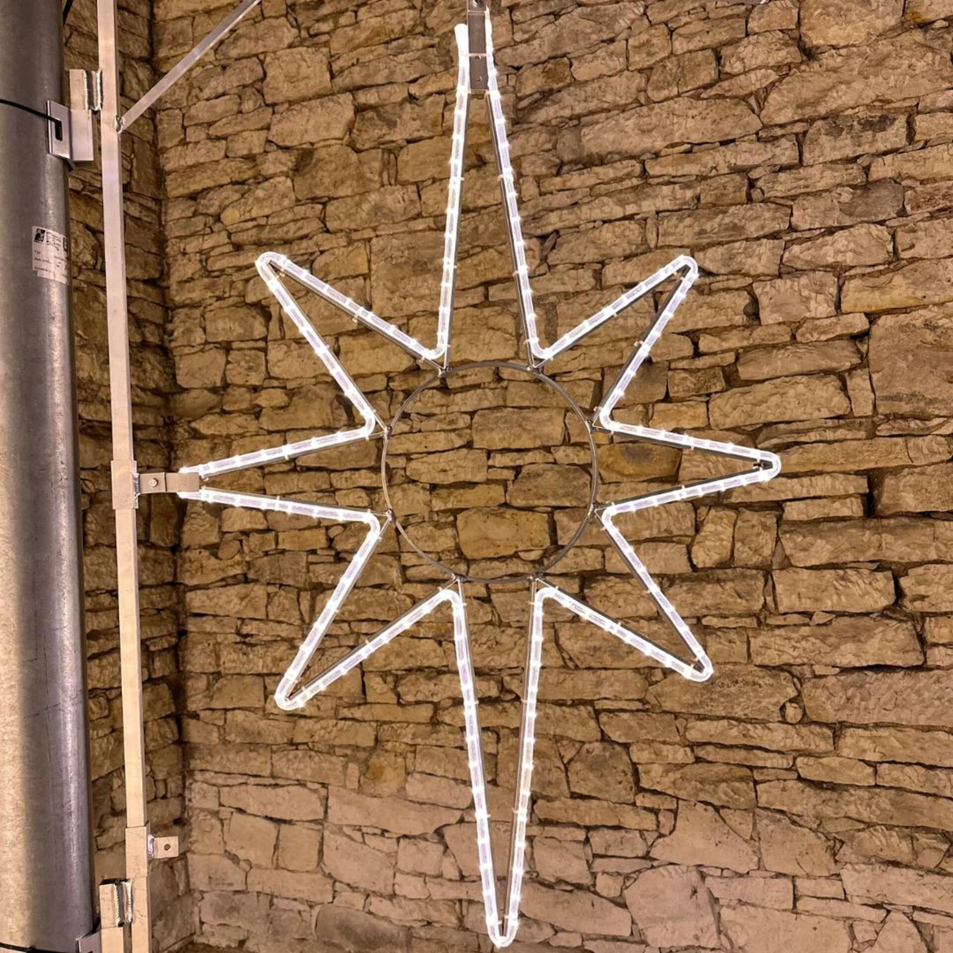DecoLED LED světelná hvězda na VO, 60x90 cm, teple bílá