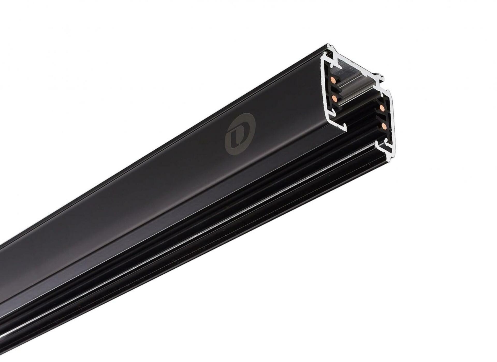 Light Impressions Deko-Light kolejnicový systém 3-fázový 230V D Line vestavná lišta 1m 220-240V AC/50-60Hz černá RAL 9011 1000  710002
