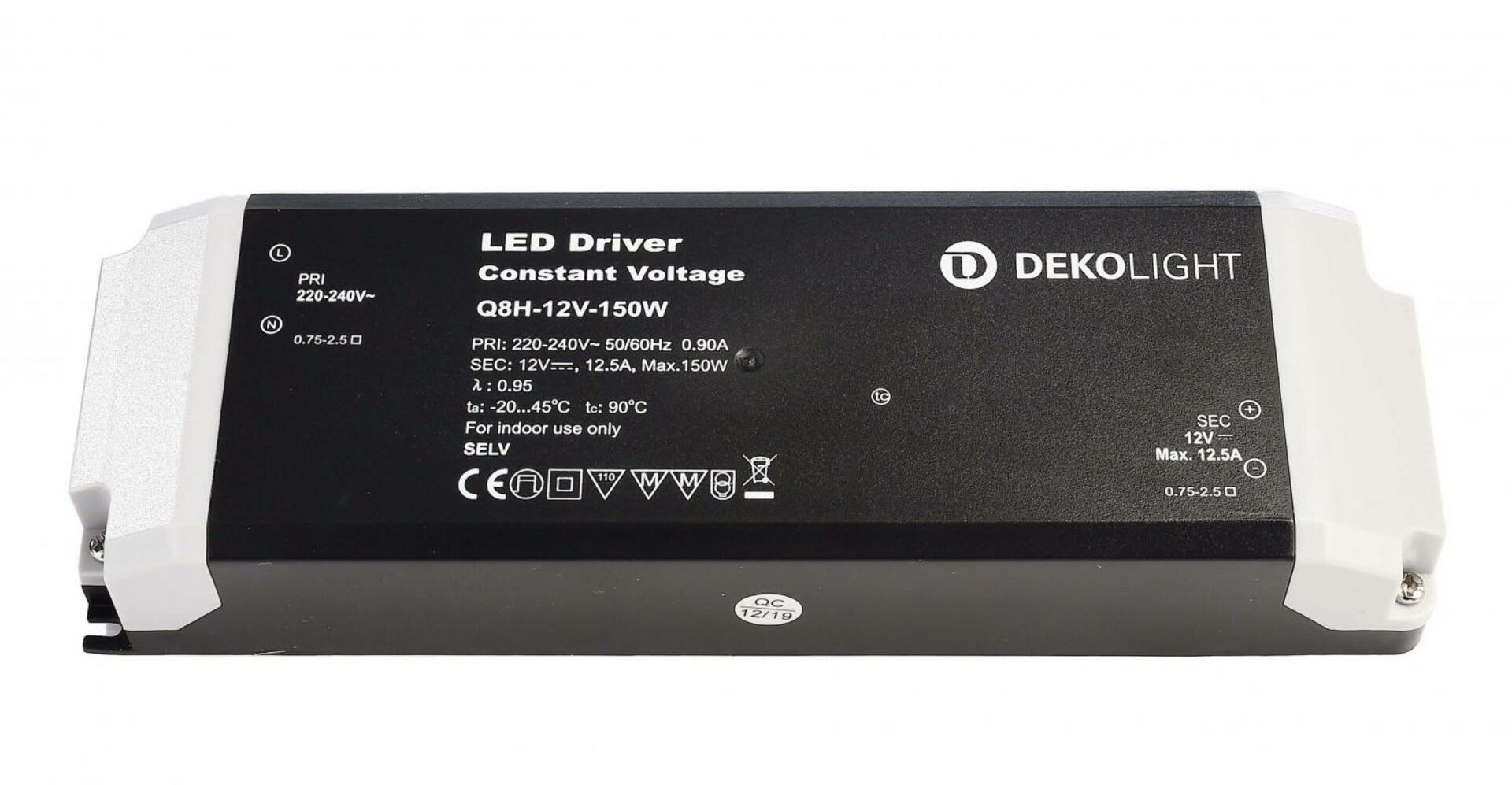 Light Impressions Deko-Light napájení BASIC, CV, Q8H-12-150W konstantní napětí 0-12500 mA IP20 12V DC 150,00 W  862167