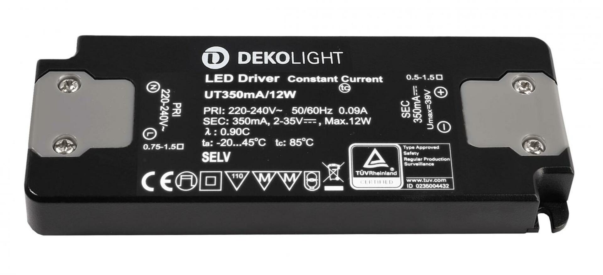 Light Impressions Deko-Light LED-napájení FLAT, CC, UT350mA/12W konstantní proud 350 mA IP20 2-35V DC 0,70-12,00 W 862223