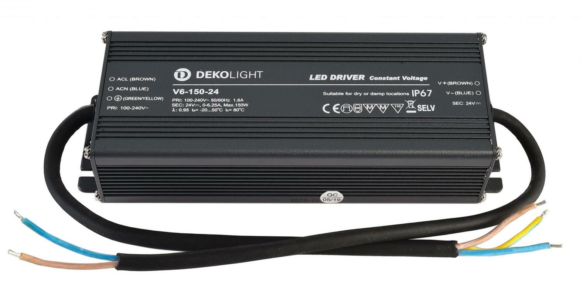 Light Impressions Deko-Light napájení IP, CV, V6-150-24 konstantní napětí 0-6250 mA IP67 24V DC 150,00 W  872087
