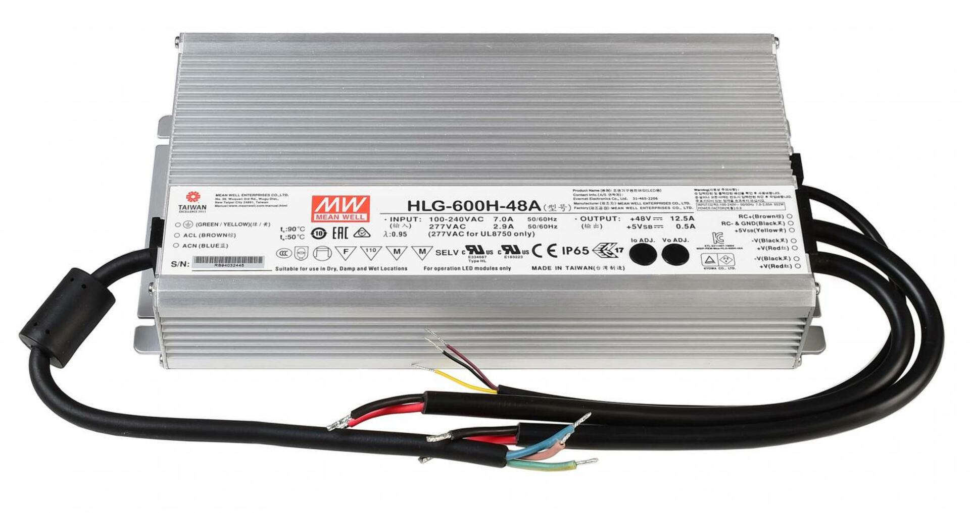 Light Impressions Meanwell napájení CV. HLG-600H-48A konstantní napětí 0-12500 mA IP67 48V DC 600,00 W 872125