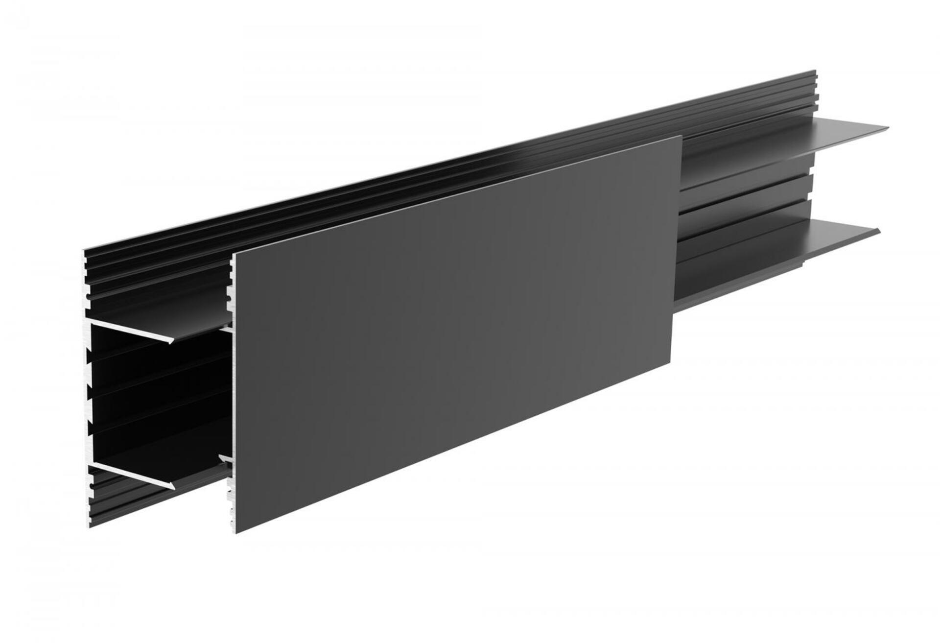 Light Impressions Deko-Light profil, PLANO BSH pro montáž na stěnu, 85 x 38mm černá 2500 mm 970587