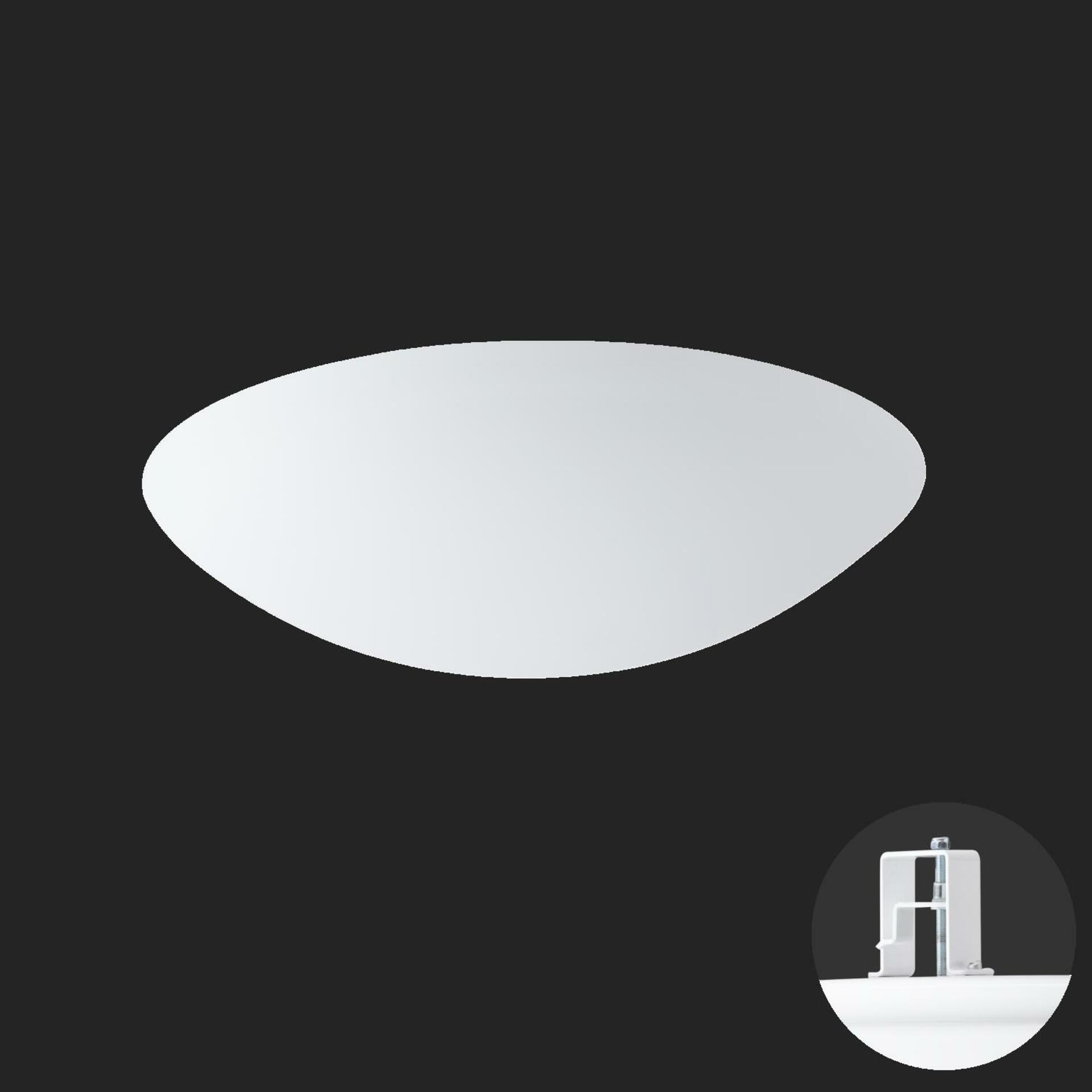 OSMONT 59360 AURA V5 stropní/nástěnné skleněné polovestavné svítidlo bílá IP44 3000 K 27W LED