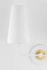 HUDSON VALLEY nástěnné svítidlo MERRI ocel/textil staromosaz/bílá/bílá E14 2x60W H318102-AGB/WH-CE