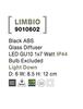 NOVA LUCE venkovní nástěnné svítidlo LIMBIO černý ABS skleněný difuzor GU10 1x7W bez žárovky IP44 světlo dolů 9010602