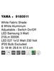 NOVA LUCE nástěnné svítidlo YAMA bílé stínidlo a bílý hliník nastavitelné - vypínač na těle E27 1x12W 230V IP20 bez žárovky LED Samsung 3W 3000K čtecí lampička 9180511