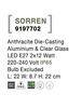 NOVA LUCE venkovní nástěnné svítidlo SORREN antracitový hliník a čiré sklo E27 2x12W 220-240V bez žárovky IP65 9197702