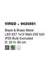 NOVA LUCE stropní svítidlo VIRGO černá a mosazný kov E27 1x12W 230V IP20 bez žárovky 9420851