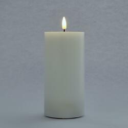 LED svíčka, vosková, 7,5 x 10 cm, bílá