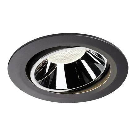 BIG WHITE NUMINOS MOVE DL XL vnitřní LED zápustné stropní svítidlo černá/chrom 4000 K 40° otočné a výkyvné 1003750