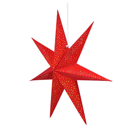 Solight LED vánoční hvězda červená, závěsná, 60cm, 20x LED, 2x AA 1V263