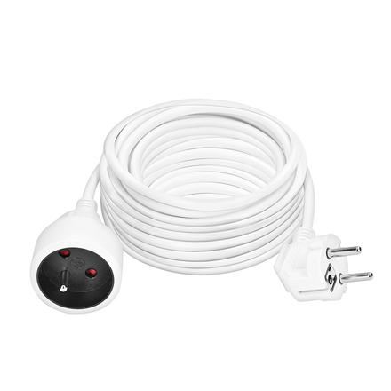 Solight prodlužovací kabel - spojka, 1 zásuvka, bílá, 10m PS16