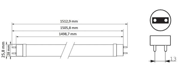 Philips LED trubice Philips MASTER LEDtube Value 1500mm HO 865 T8 20,5W 3100lm 6500K