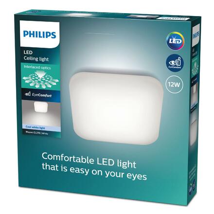 Philips MAUVE CL270 přisazené svítidlo LED 12W 1300lm 4000K 26cm hranaté IP20, bílé