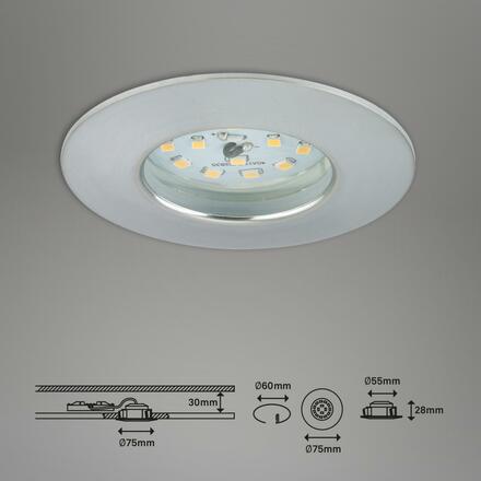 BRILONER 3ks sada LED vestavné svítidlo, pr. 7,5 cm, 6,5 W, hliník IP44 BRI 7295-039