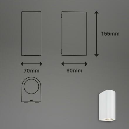 BRILONER LED venkovní svítidlo, 15,5 cm, 2x GU10, 4,7 W, bílé IP44 BRILO 3648-026