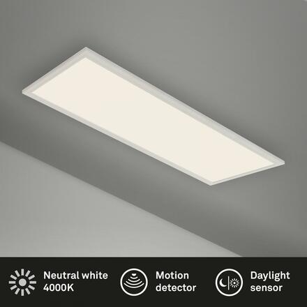 BRILONER Svítidlo LED panel s čidlem, 119,5 cm, 4100 lm, 38 W, bílé BRILO 7189-016