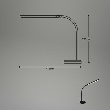 BRILONER LED stolní lampa, 37 cm, paměť, 6W, 600lm, černá BRILO 7472015