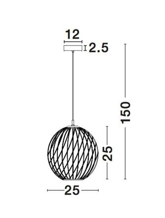 Nova Luce Závěsné měděné industriální svítidlo Eriberto - pr. 250 x 250 x 1250 mm, 60 W, měď NV 8436421