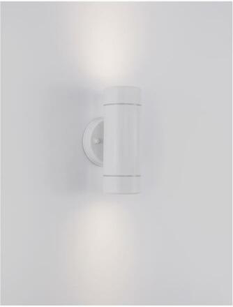 NOVA LUCE venkovní nástěnné svítidlo LIMBIO bílý akryl skleněný difuzor GU10 2x7W bez žárovky IP44 světlo nahoru a dolů 9010621