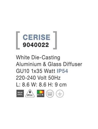 NOVA LUCE venkovní stropní svítidlo CERISE bílý litý hliník a skleněný difuzor GU10 1x7W IP54 220-240V bez žárovky 9040022