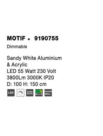 NOVA LUCE závěsné svítidlo MOTIF bílý hliník a akryl LED 55W 230V 3000K IP20 stmívatelné 9190755