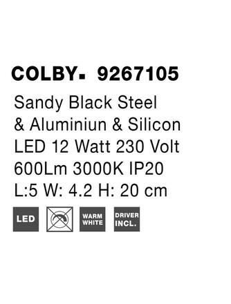 NOVA LUCE nástěnné svítidlo COLBY černý hliník a akryl LED 12W 230V 3000K IP20 9267105