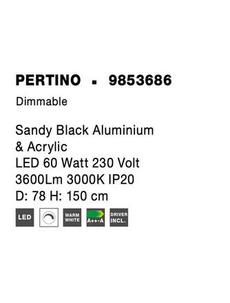 NOVA LUCE závěsné svítidlo PERTINO černý hliník a akryl LED 60W 230V 3000K IP20 stmívatelné 9853686
