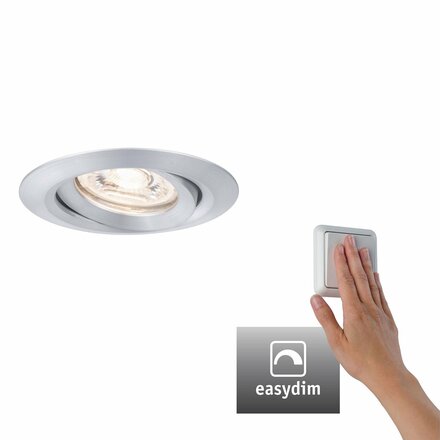 PAULMANN LED vestavné svítidlo Nova mini Plus EasyDim výklopné 1x4,2W 2700K hliník 230V 929.74