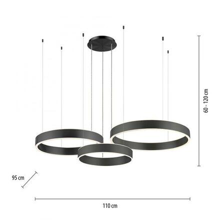 PAUL NEUHAUS LED závěsné svítidlo černá kruhové bezdotykové ovládání stmívatelné CCT 2700-5000K PN 2507-18