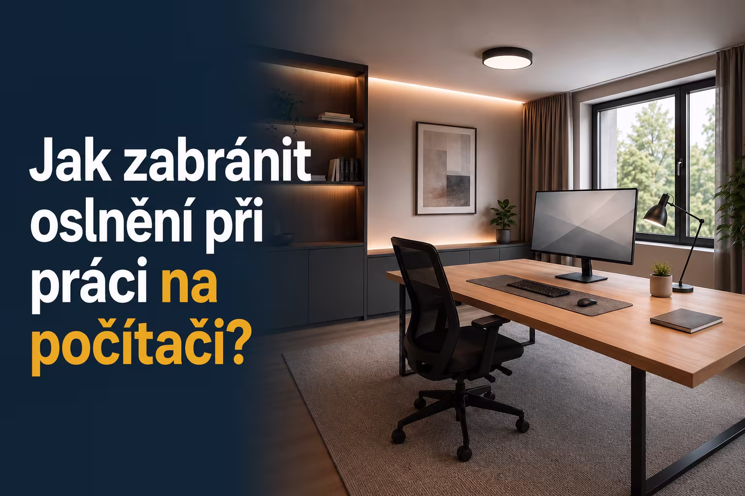 Jak zabránit oslnění při práci na počítači