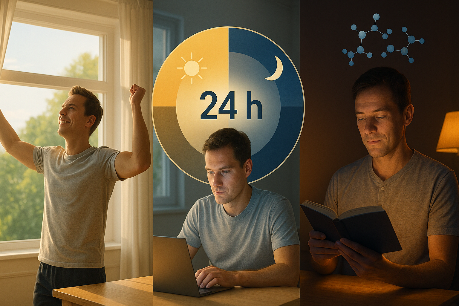 Tvorba melatoninu - progres přes den