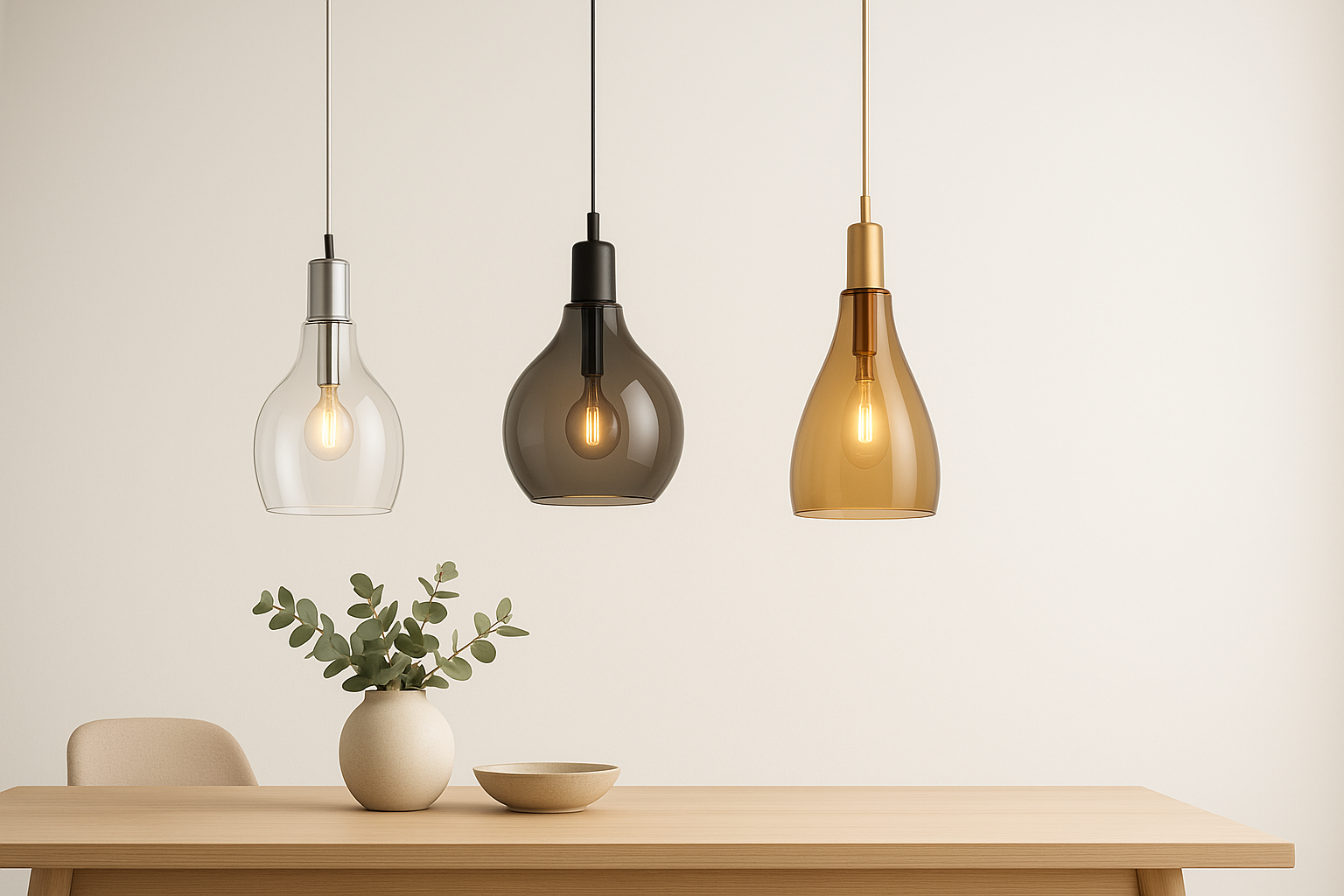 Skleněná závěsná svítidla – elegance v každém detailu