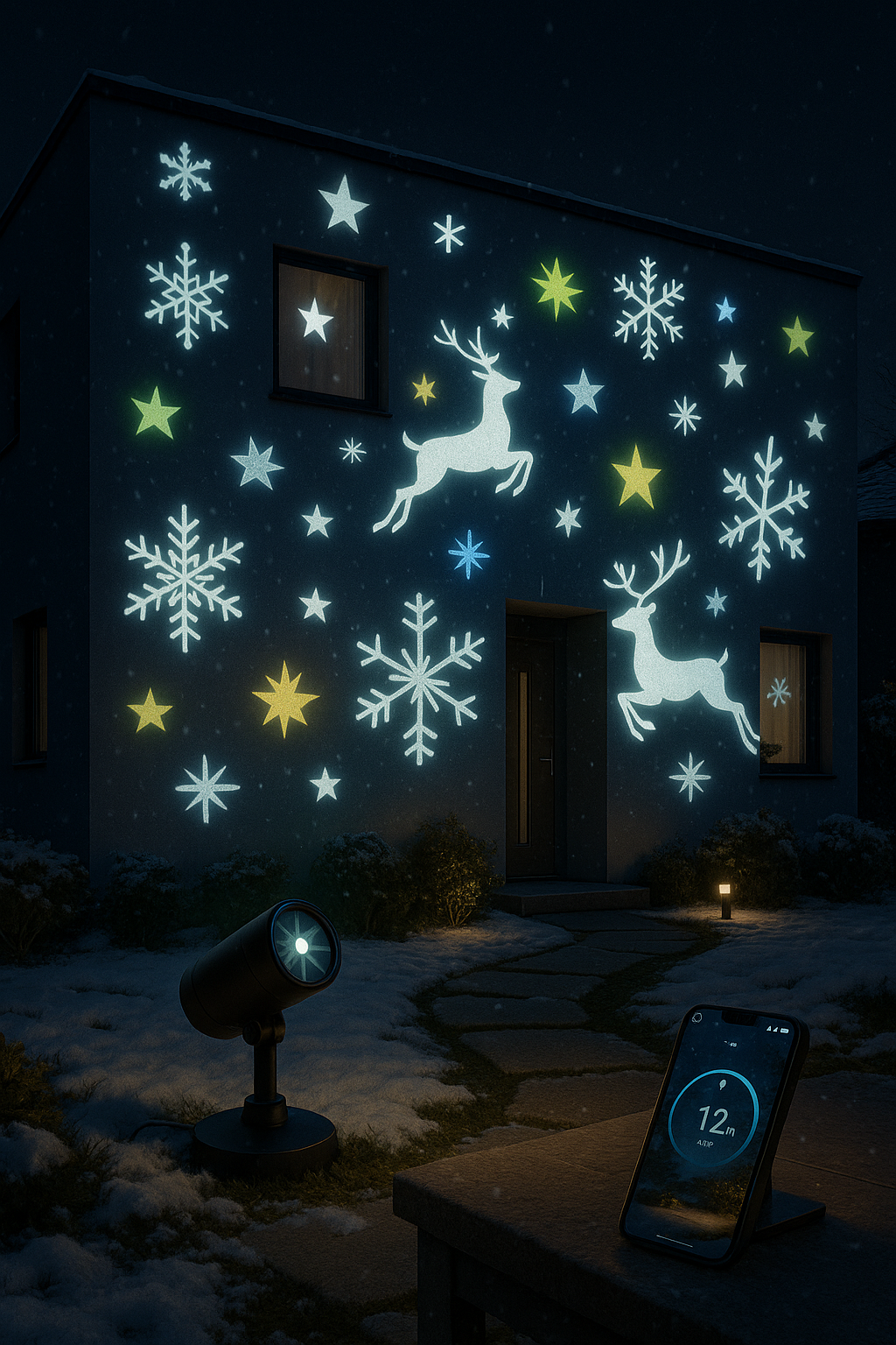 Vánoční chytré osvětlení - led projektory