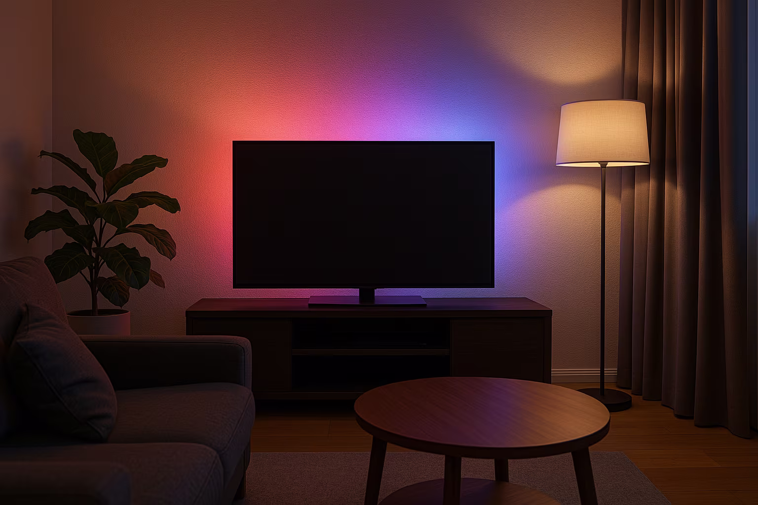 Ambientní osvětlení za TV reagující na zvuk