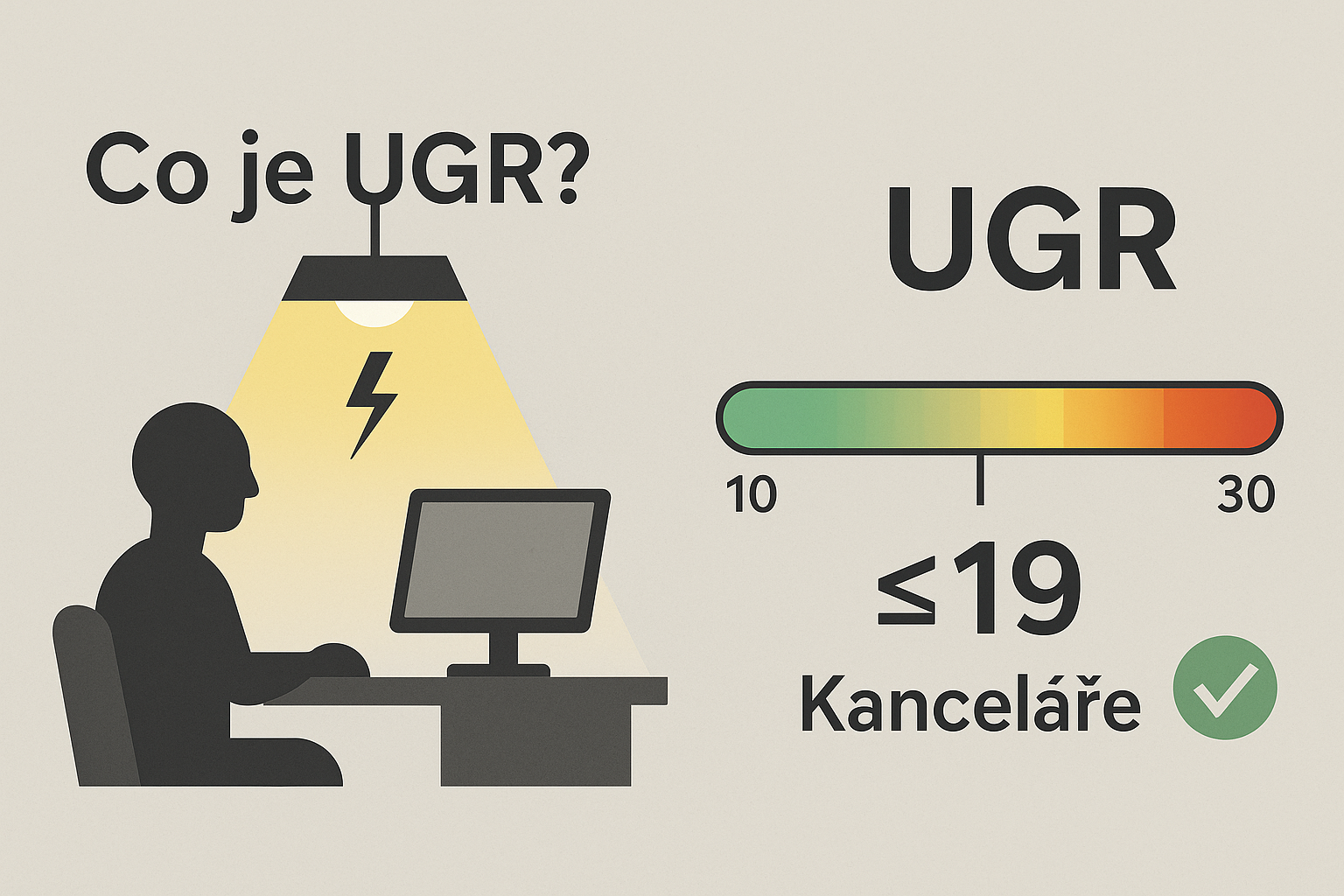 Co je parametr UGR a jakou má mít hodnotu při osvětlení pracovního místa?