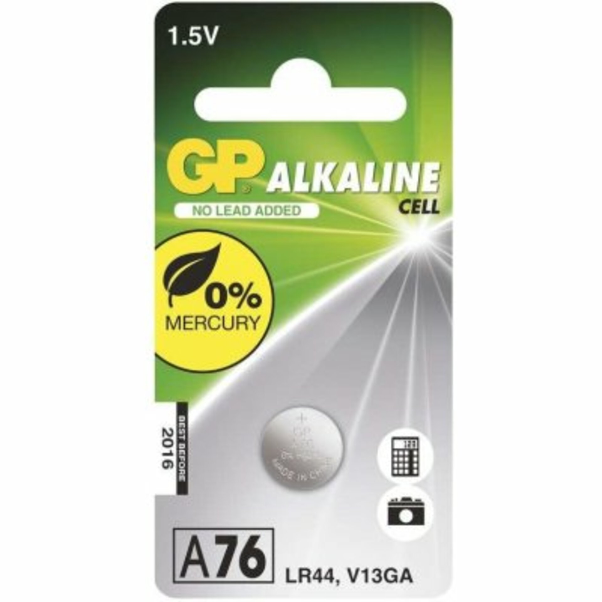 Levně GP Batteries GP Alkalická knoflíková baterie GP LR44 (A76F), blistr 1041007611