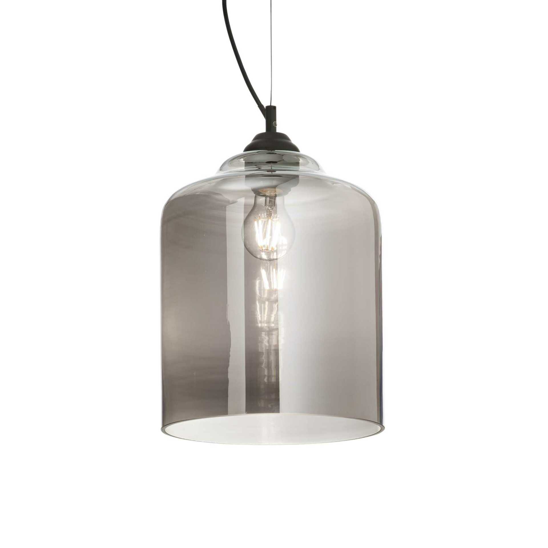 Závěsné svítidlo Ideal Lux Bistro SP1 square fume 112312 šedé 24cm  