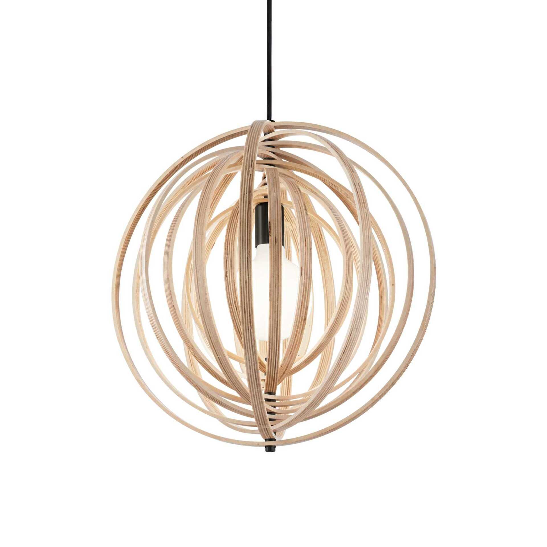 Závěsný lustr Ideal Lux Disco SP1 138275 imitace dřeva 50cm  