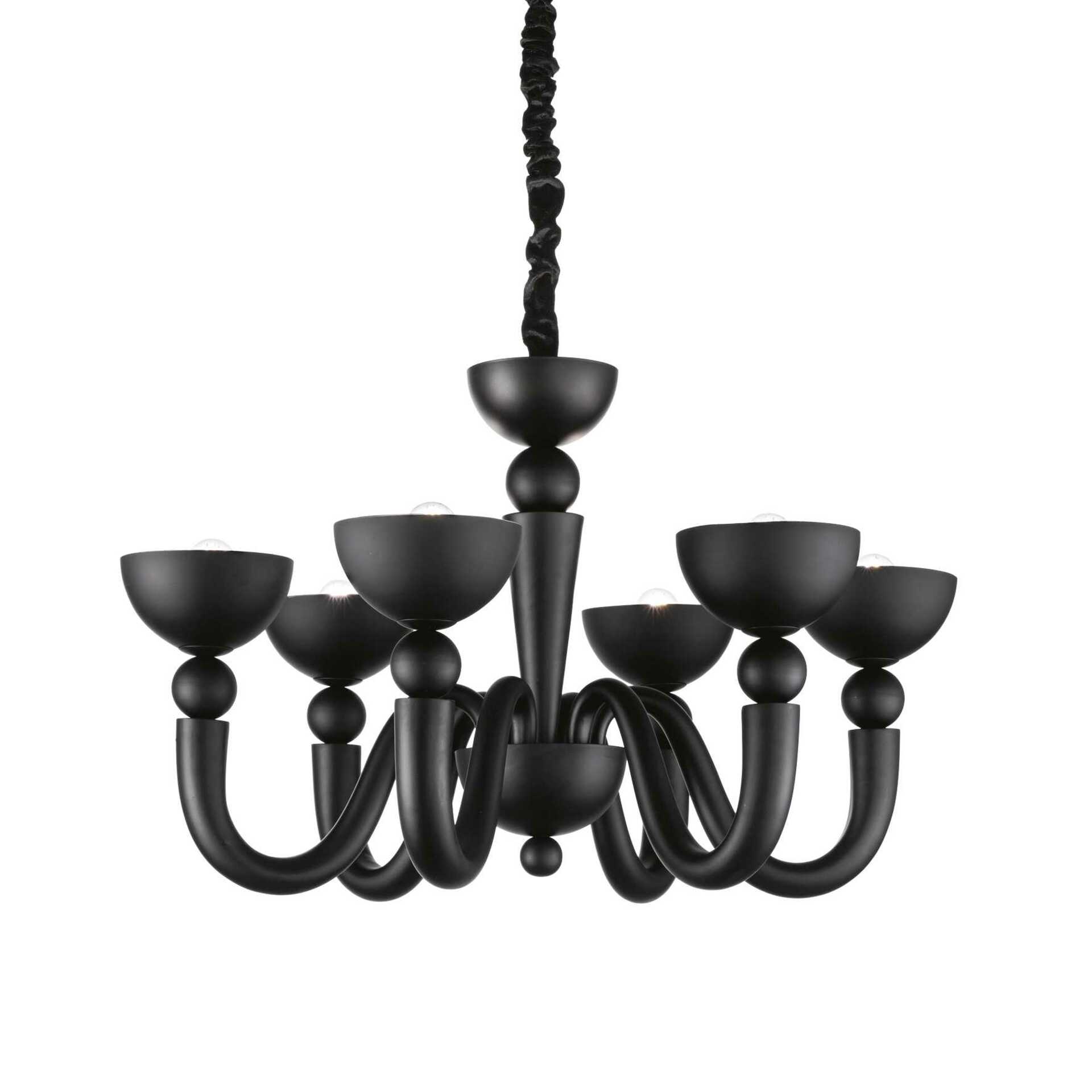 Závěsné svítidlo Ideal Lux Bon Bon SP6 nero 140339 černé 80cm  