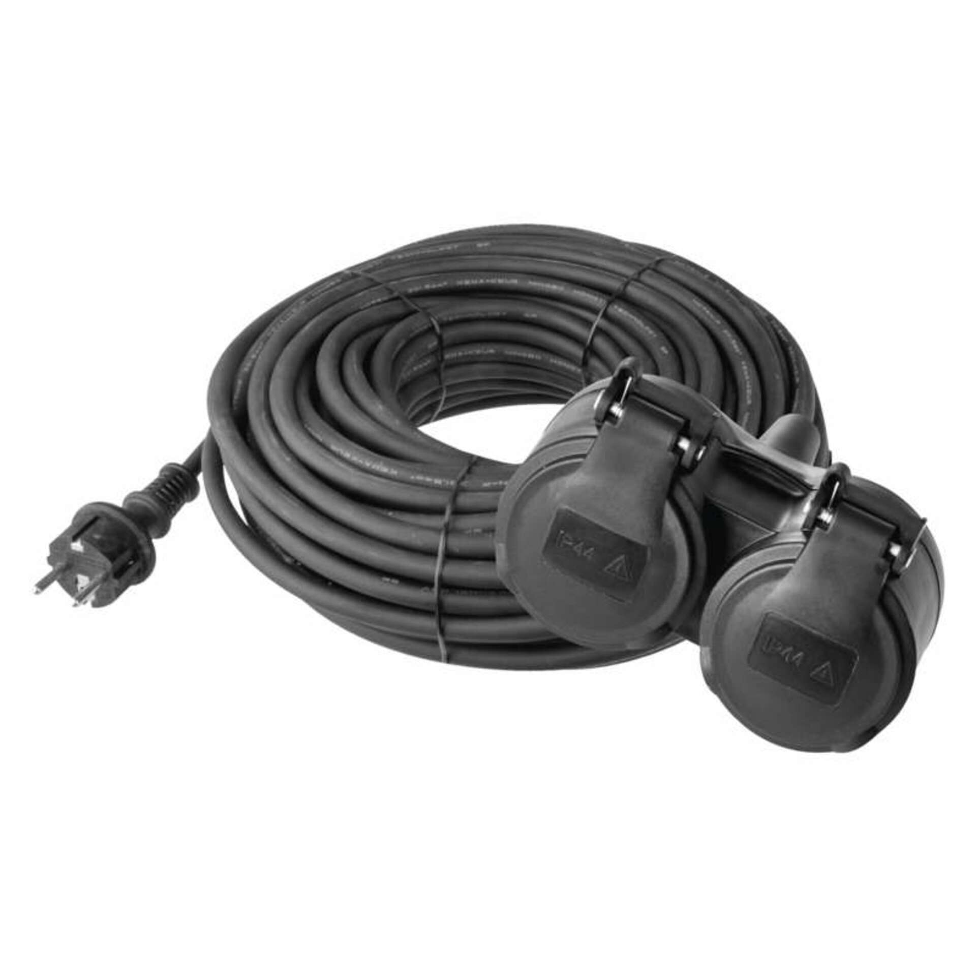 Levně EMOS Prodlužovací kabel gumový – 2 zásuvky, 10m 3× 1,5mm2, IP44 1901021001