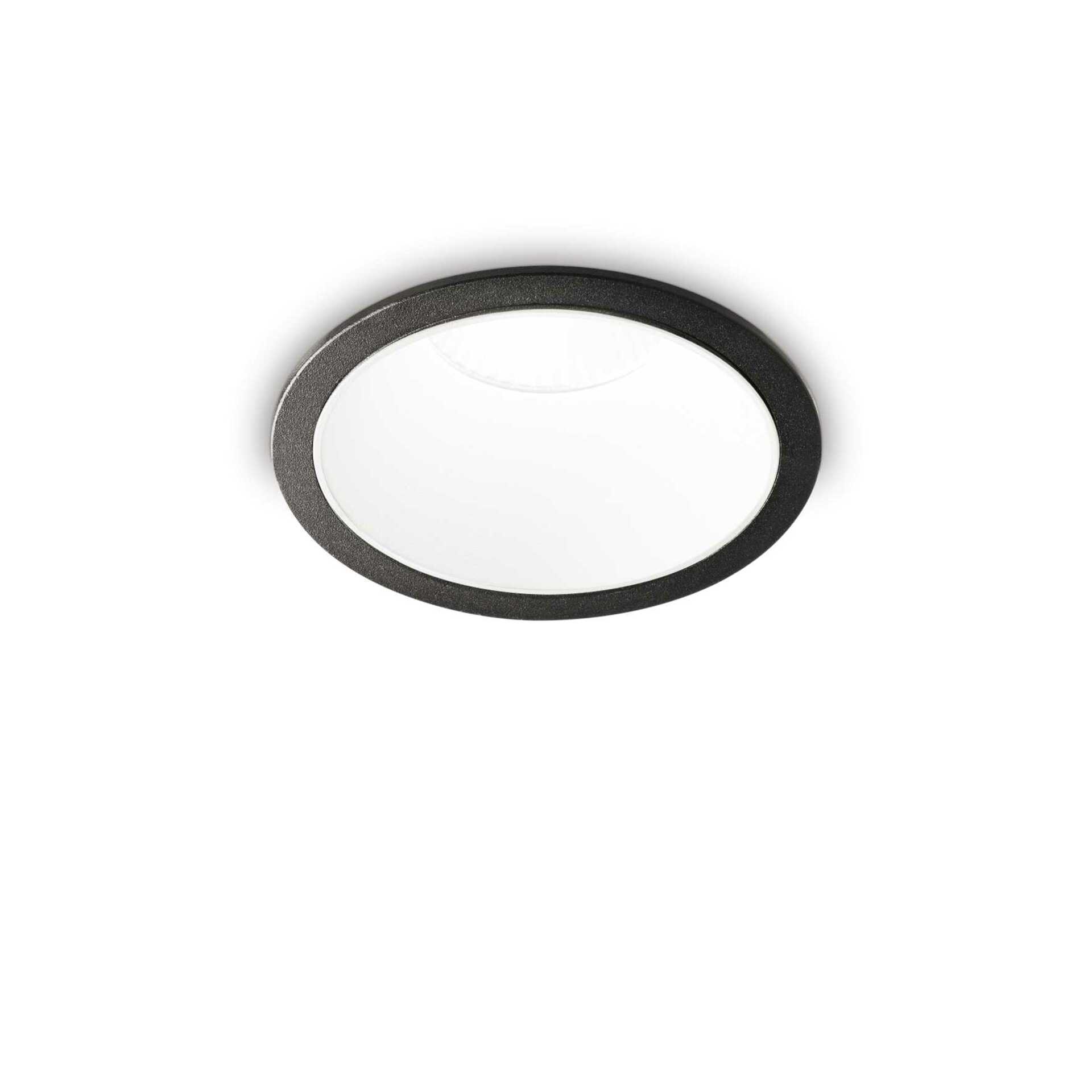 LED Zápustné bodové svítidlo Ideal Lux Game Round Black White 192338 11W 850lm 3000K IP20 kulaté černé