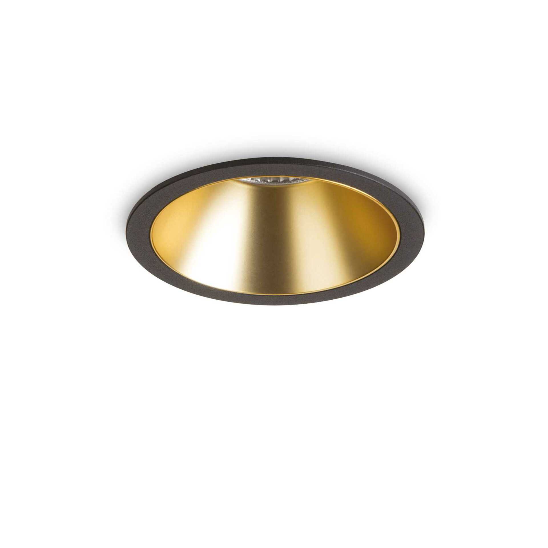 LED Zápustné bodové svítidlo Ideal Lux Game Round Black Gold 192345 11W 850lm 3000K IP20 kulaté černé