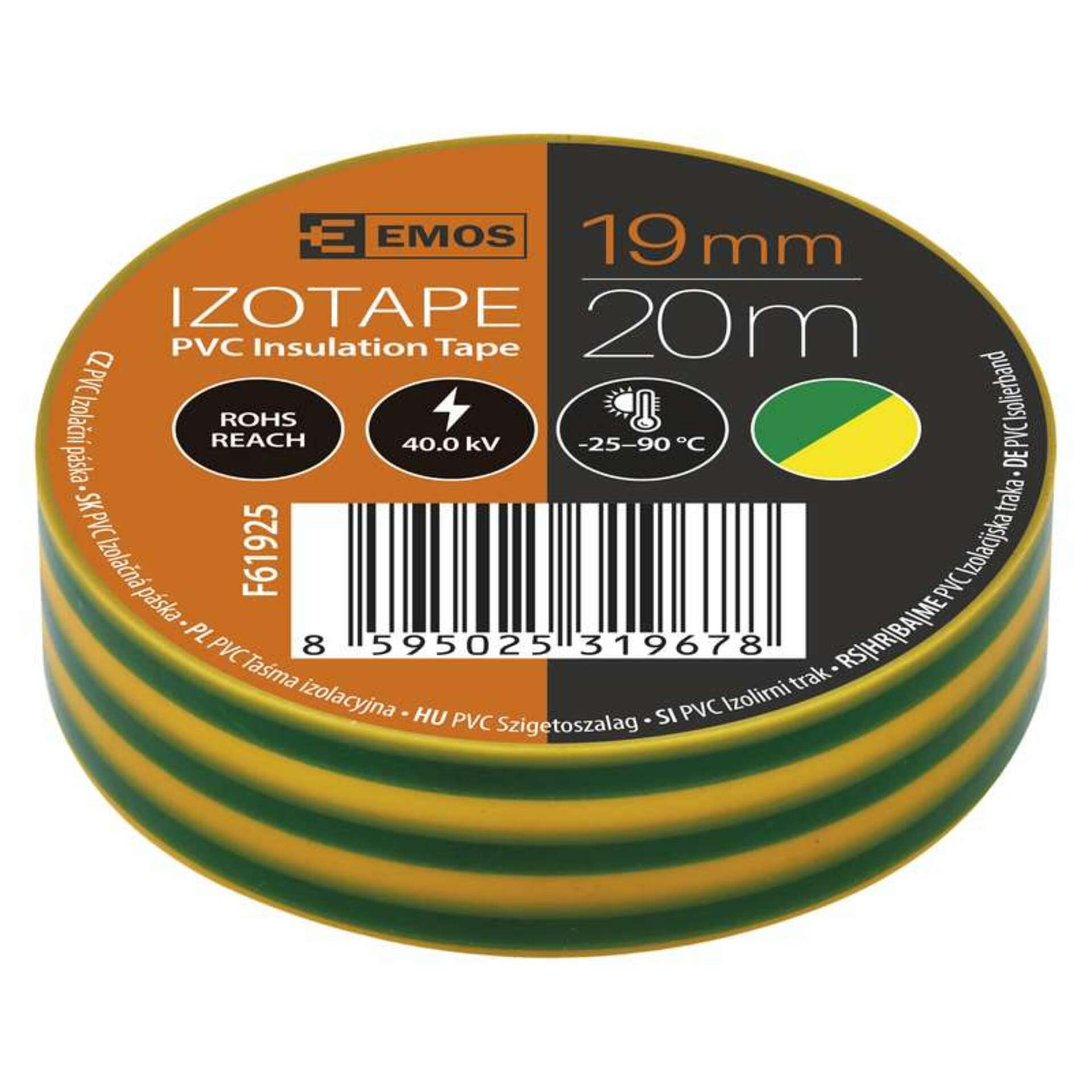 Levně EMOS Izolační páska PVC 19mm / 20m zelenožlutá 2001192050
