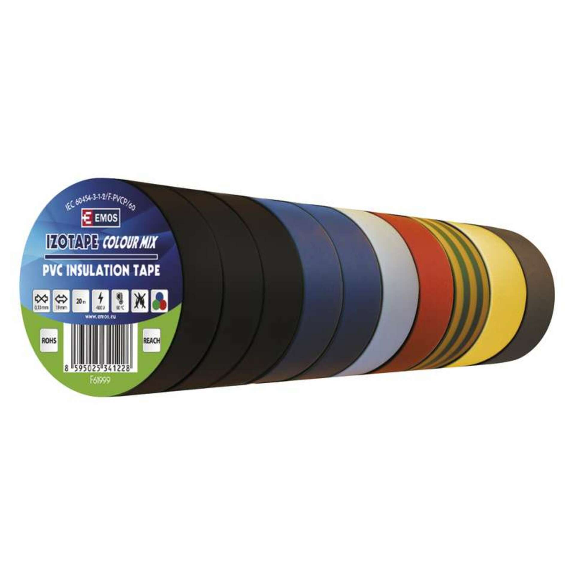 Levně EMOS Izolační páska PVC 19mm / 20m barevný mix 2001192099
