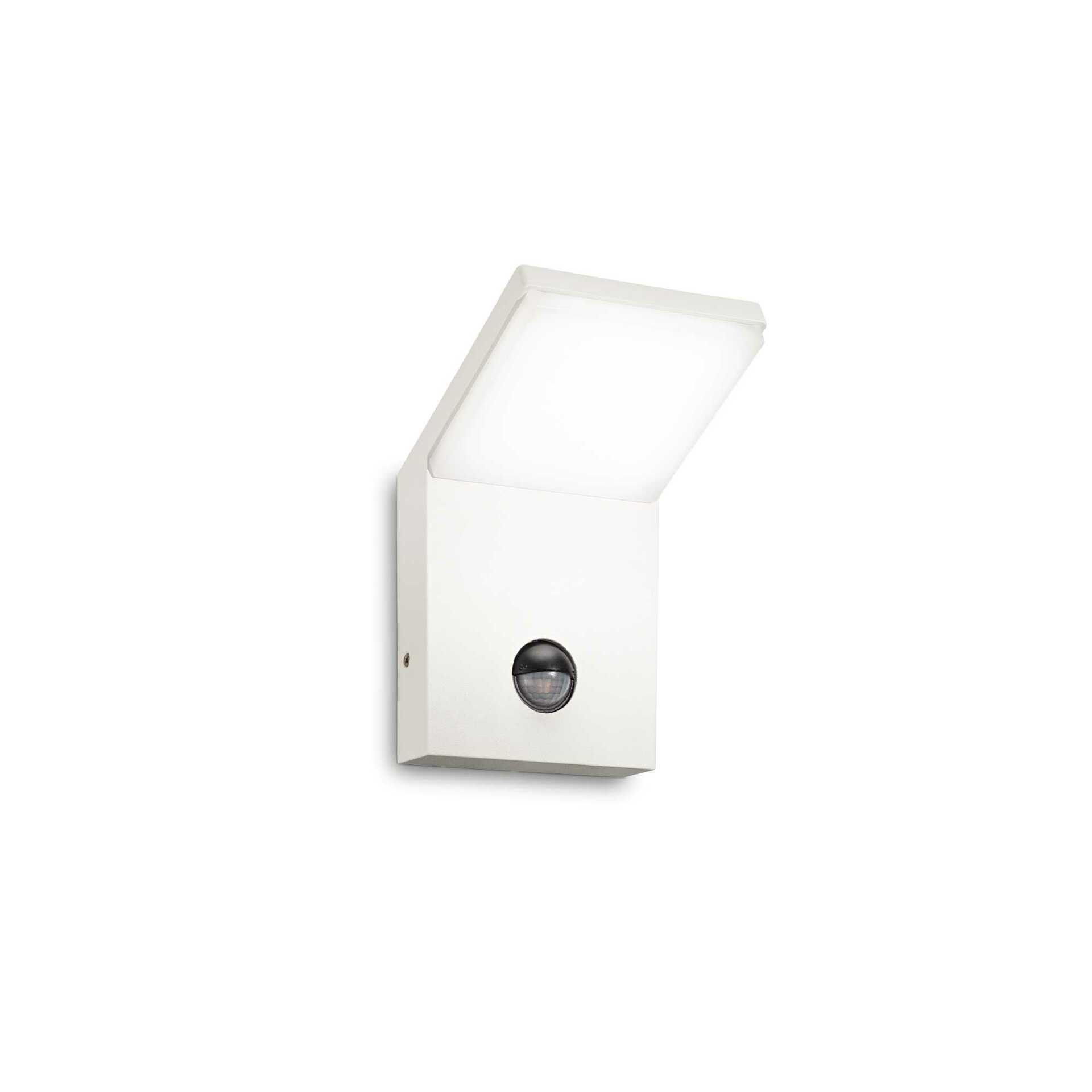 LED Venkovní nástěnné svítidlo Ideal Lux Style AP1 Bianco 209852 9,5W 680lm IP54 bílé s čidlem
